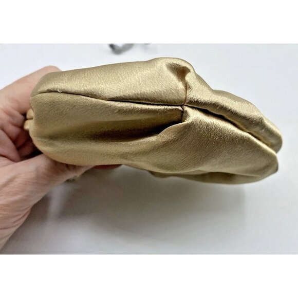 Carolee Mini Handbag Gold Satin Beaded Handle Evening Clutch Kiss Lock Purse - Picture 16 of 16